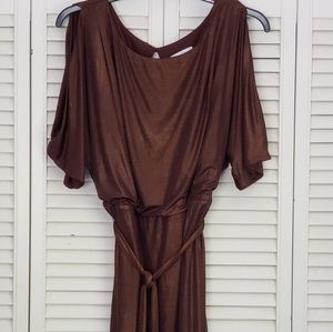 Jessica Simpson Metallic Brown Dress